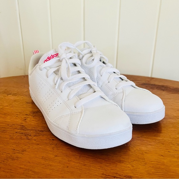 🌱 ADIDAS Sz 37 1/3 “Neo Advantage” White Pink Sneaker Shoe - Picture 9 of 11